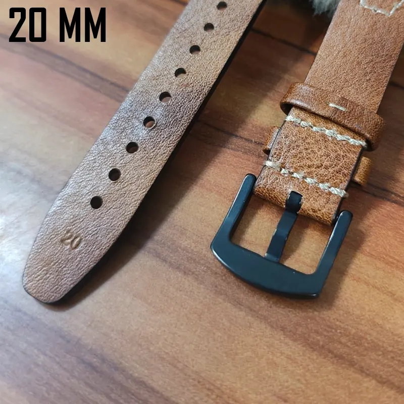 20mm Brown Watch Strap Genuen Leather Premium Quality